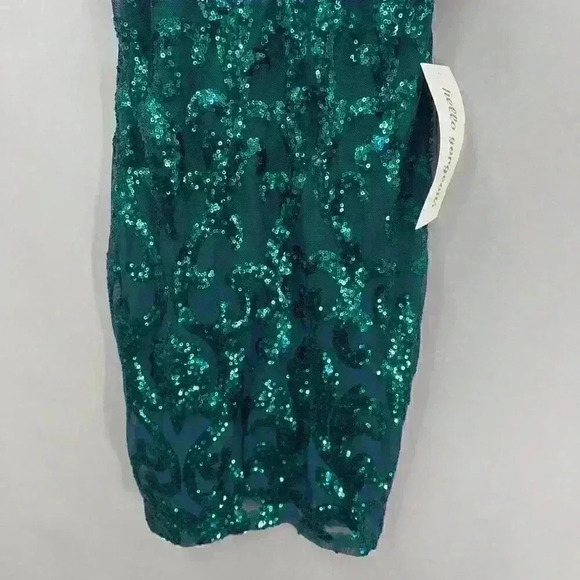 Lovely Day Mini Dress Womens Large Mesh Sequin Y2K Glam Party Sparkly Cocktail - Picture 4 of 10